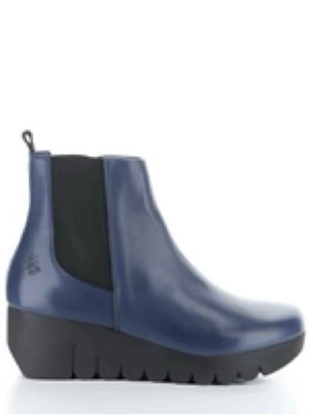Fly London Navy Chelsea Ankle Boots with Wedge Sole